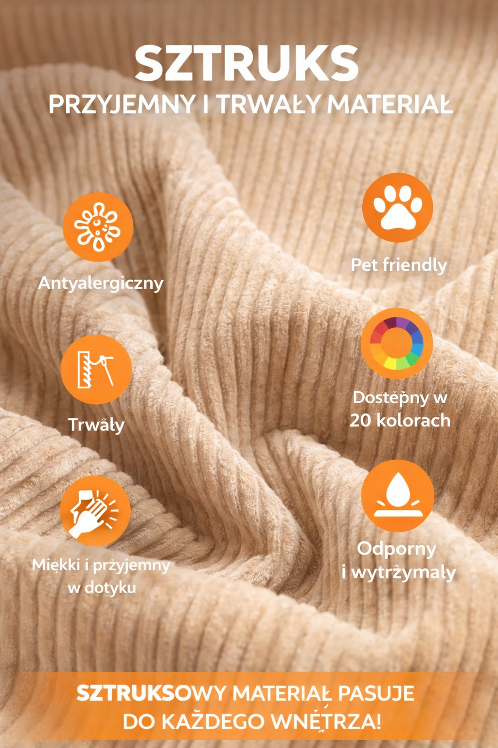 PUFA worek sako  – KOMFORT, POKOCHASZ OD PIERWSZEGO DOTYKU sztruks