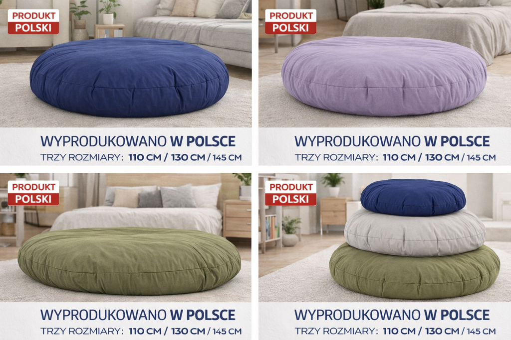 Okrągła pufa podłogowa  wygoda i funkcjonalność w nowoczesnym wydaniu do DOMU I OGRODU WODOODPORNA