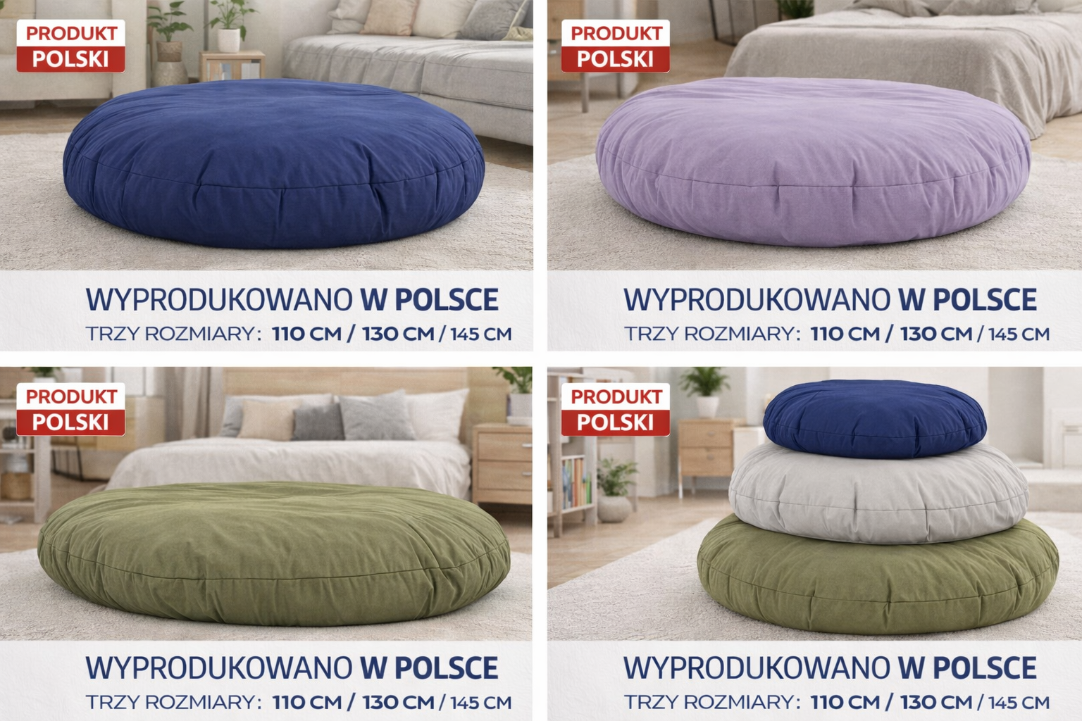 Okrągła pufa podłogowa  wygoda i funkcjonalność w nowoczesnym wydaniu do DOMU I OGRODU WODOODPORNA