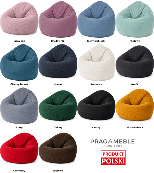 PUFA worek sako  – KOMFORT, POKOCHASZ OD PIERWSZEGO DOTYKU sztruks